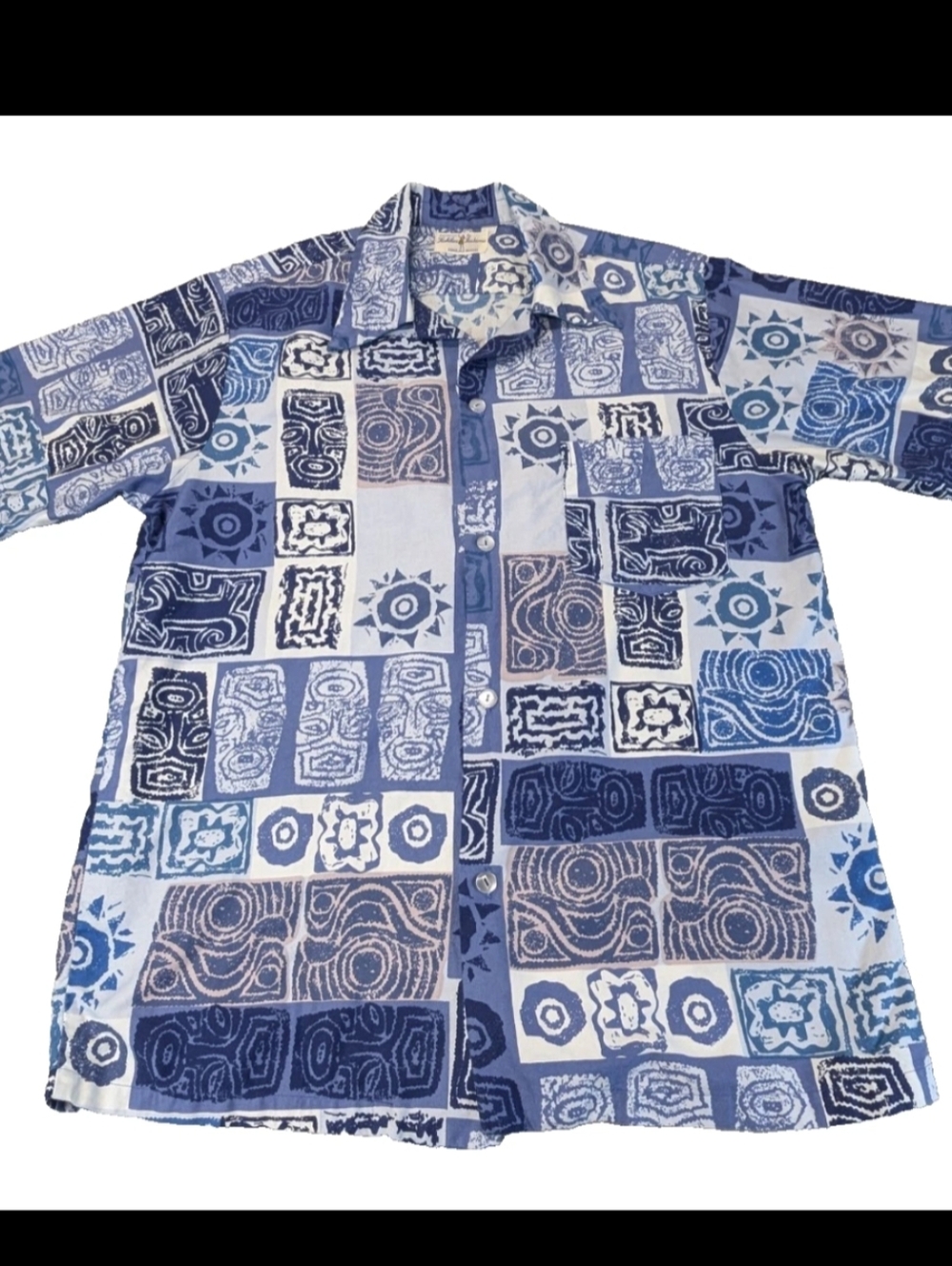 Vintage Hukilau Fashions Honolulu Tiki Hawaiian Aloha Shirt 1960s Made in USA